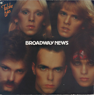 Både Torstein Bieler, Lage Fossheim og Eivind Rølles var innom Broadway News, her med platen ''Falske Fjes ''(1980)