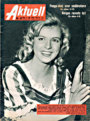 Grynet Molvig på forsiden av Aktuell 1960