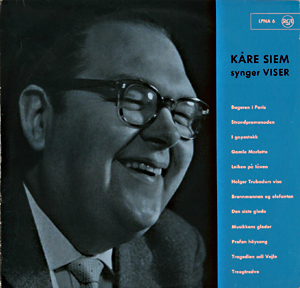 På platen ''Kåre Siem synger viser ''(1961), synger han sine egne melodier til tekster av Arne Paasche Aasen, Jacob Sande og André Bjerke